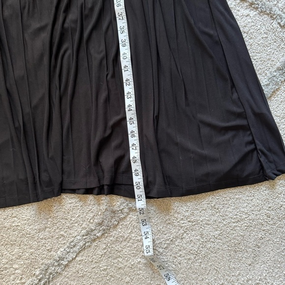 Eloquii Knot Front Pleated Skirt Dress Black Stretch Knit Jersey 28 new - Picture 9 of 11